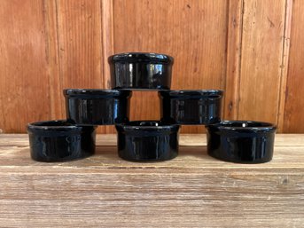 6 Black Condiment Bowls