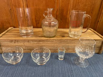 Random Lot Of Glass: Brandy, Shot, Vinegar, And Sorbet Cups