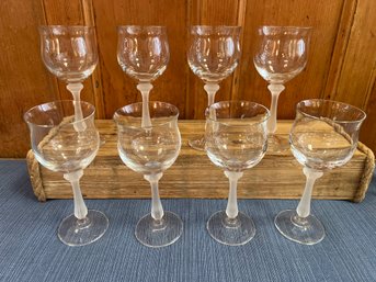 8 Frosted Stemmed Wine Glassware