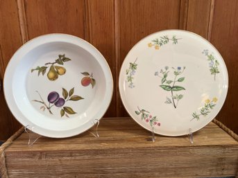 18.00 Vintage Royal Vale Cake Plate Trivet Wildflowers English China Porcelain Floral Flowers And Royal Worces