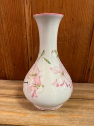 Porcelain Limoges Vase With Lily, Bernardaud. Vintage Bocage Series