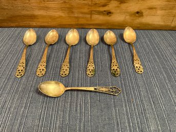 7 Silver Tea Spoons (they Have The Look And Feel Of Sterling, But They Aren't Marked)