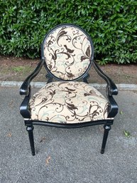 Bird Beige , Brown And Blue Wood And Fabric Arm Chair