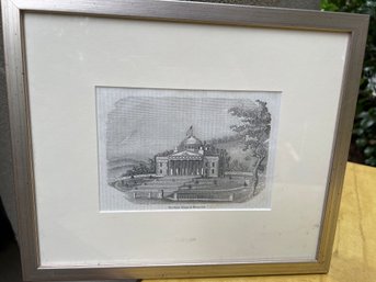 Genuine Antique Art Print Over 100 Years Old: Published By Robert Sears, The State House At Montpelier