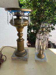 Brass/marble Lamp And Candelabra