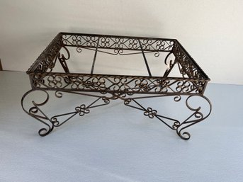 Antique Wrought Iron Coffee Table With Missing Top.