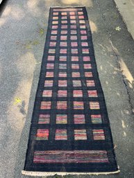 8ft By 3ft Black And Rainbow Rug