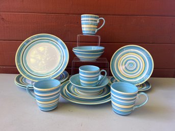 MSE Plates, Cups, Bowls: Blue And Yellow Stripes