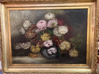 Chrysanthemums Floral Painting On Canvas