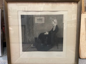 Original Vintage Whistlers Mother Lithograph, Print.