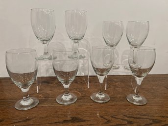4 Water Goblets And 4 Wine Glassware