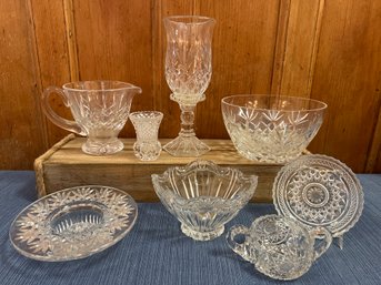 8- Pieces Cut Glass And Crystal Mix