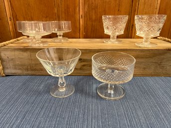 Variety Of 7 Sorbet Glassware And Crystal