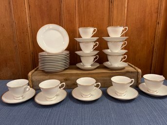 Gold Trim Tea Cups/saucers And Dessert Plates Made In China