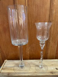 2- Tall Glass Vases
