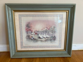 Vintage Andres Orpinas Wall Art Country Scene Geese