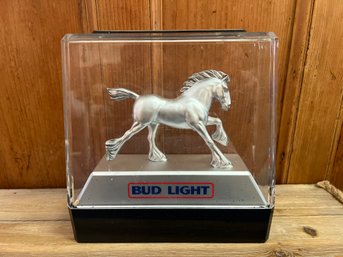Bud Light Clydesdale Horse Lighted Busch Promo Illuminated Beer Sign Vintage