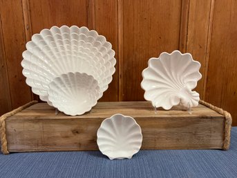 Shell Chip/dip, And 2 Serving Dishes