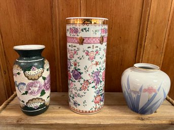 3- Asian Style Vases
