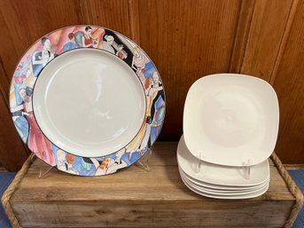6- Royal Norfolk Plates And Samura Tango Platter