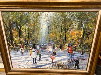 Signed Painting Central Park Zoo