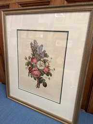 1930's JEAN LOUIS PREVOST  Framed Botanical Roses Print