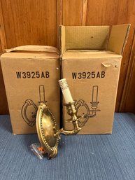 2 Brass Electric Sconces