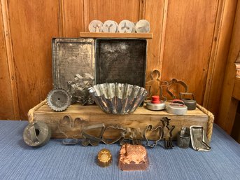 Antique Baking: Cookie Cutters , Cookie Press, Cake Pan And More