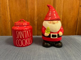 Rae Dunn Santas Cookie Jar And Potters Studio Santa Cookie Jar