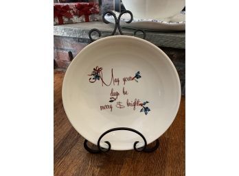 Lenox Winter Greetings May Your Days Be Merry And Bright Bowl With Stand