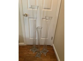 Set Of 3 Tall Slim Vases