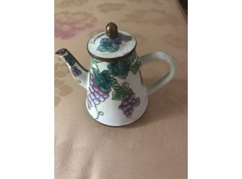 Porcelain Grape Vine Tea Pot