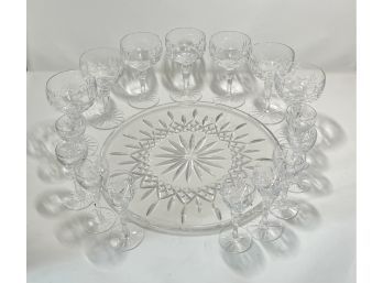 Waterford Crystal Glasses And Matching Plate