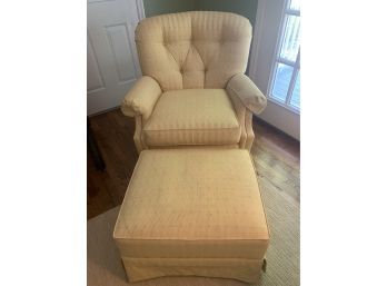Sherrill Rocking Chair With Ottoman Yellow And Green