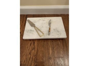 Nordstrom At Home Marble Cheese Board And 2 Knives