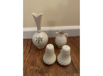 Lenox Special Vase, Small Flower Vase And Salt/pepper Shakers