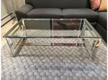 Glass And Chrome Coffee Table