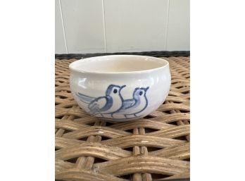 Stamped Blue And White Small Bird Pottery