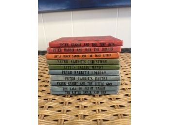 10 Small Hard Cover Wee Wee Books: Peter Rabbit, Little Black Sambo, And Little Sallie