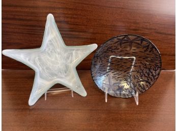 Eco Glass Recycled Glassware Made In Spain Starfish And A Glass Bowl With Fish And Starfish