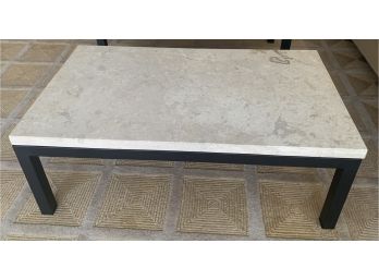 Alabaster And Chrome Coffee Table (2)