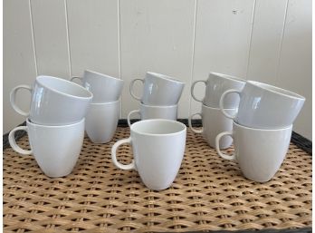 11- Pillivuyt France Porcelain Depuis White Ceramic Mugs