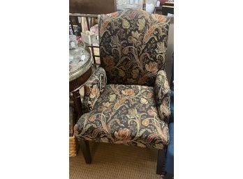 Brown Floral Wingback Chair