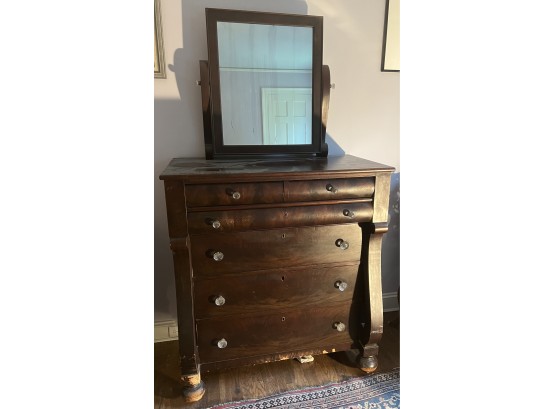 Antique Empire Dresser And Mirror