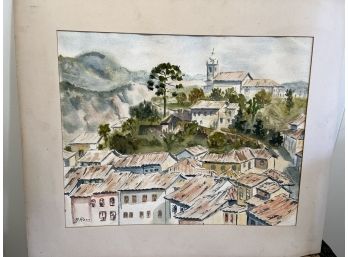 P. Ross Village Watercolor