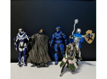 Halo Action Figures And A Knight On Houseback