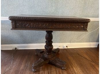 1860-1899 Anglo-Indian Carved Card Table.