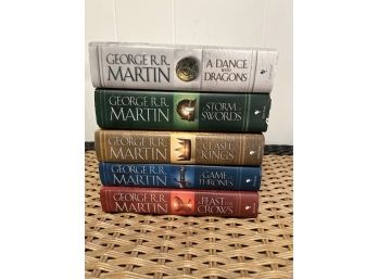 5- George RR Martin Game Of Thrones Series Hardcover Books