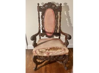 19th Century Carved Italian Throne Chair