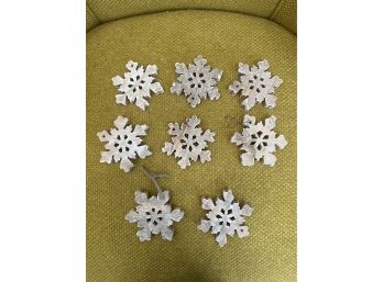 8- Wood Snowflake Ornaments